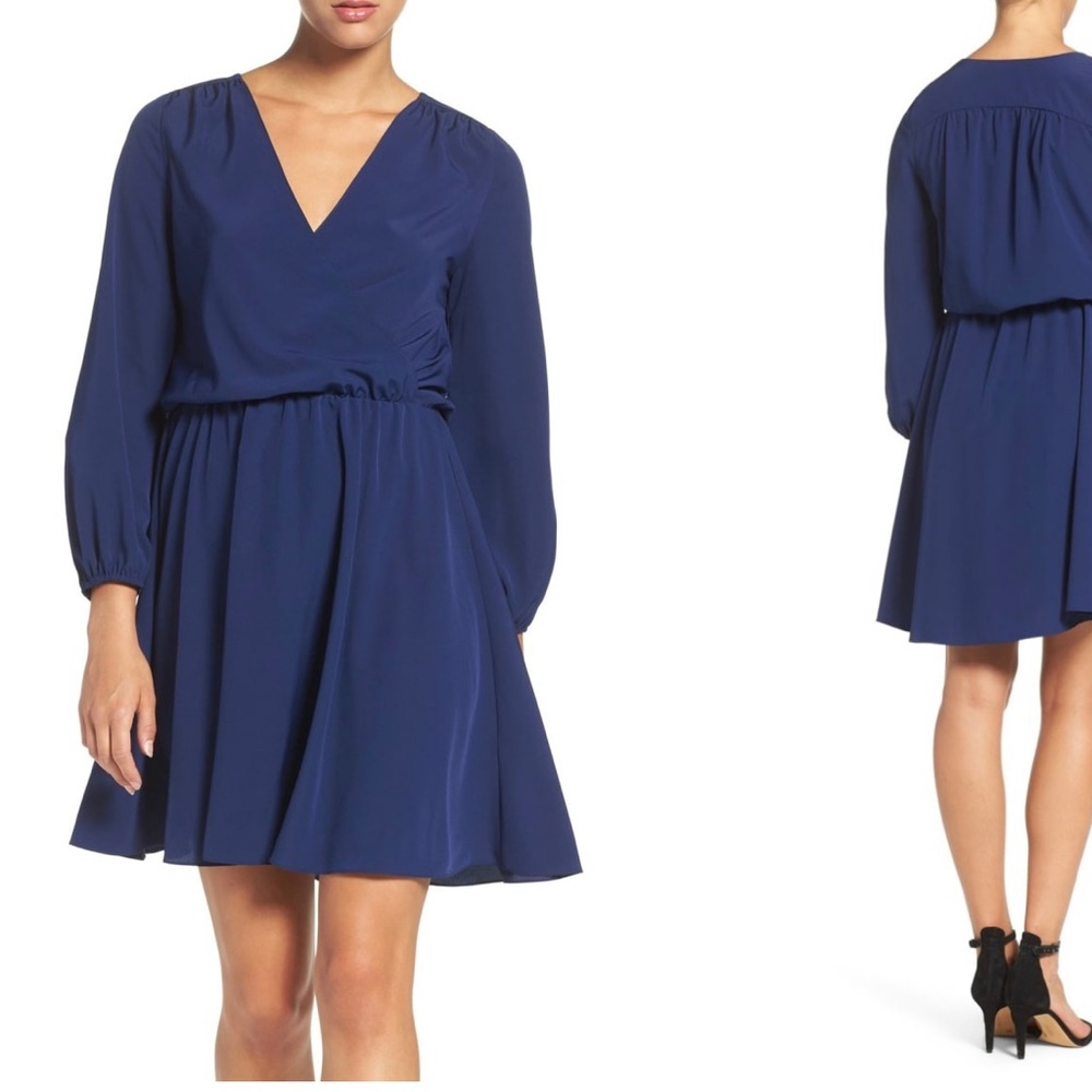 NWT Long Sleeve Faux Wrap Dress - L
